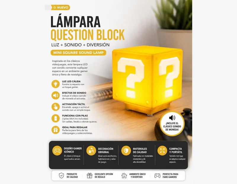 Lámpara Question Block amarilla