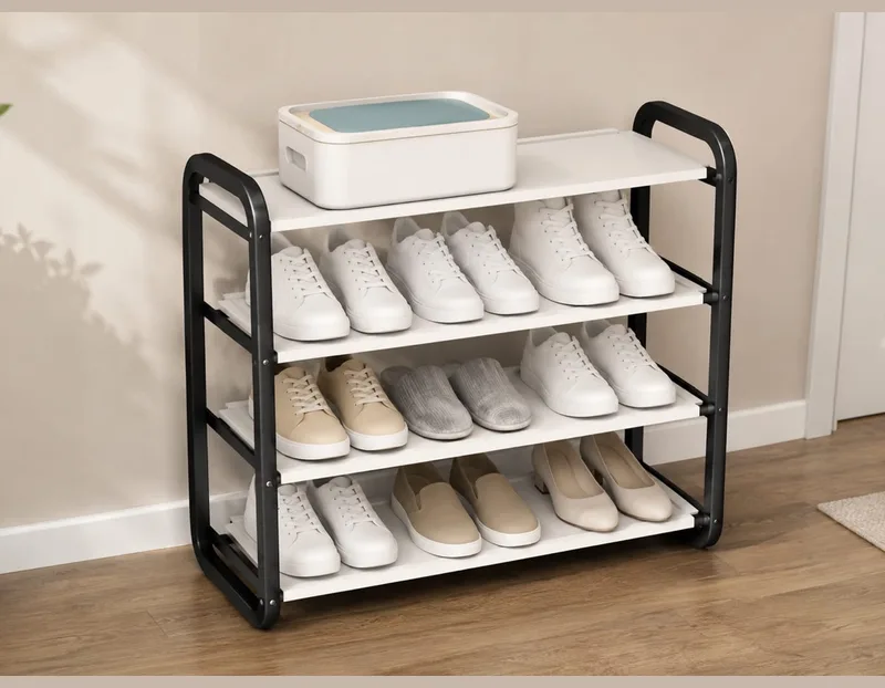 Organizador de zapatos blanco y negro