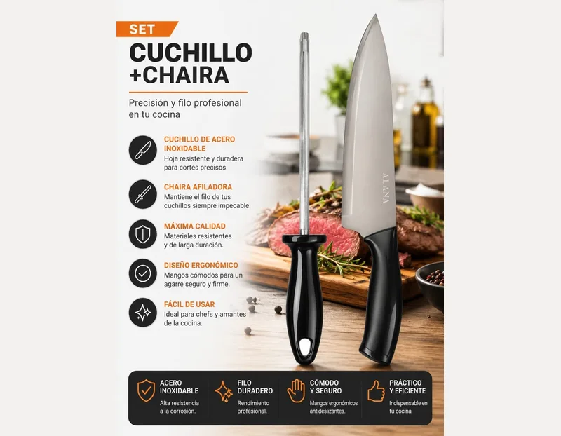 set cuchillo y chaira